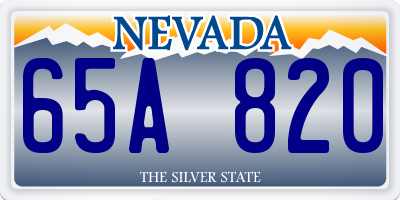 NV license plate 65A820