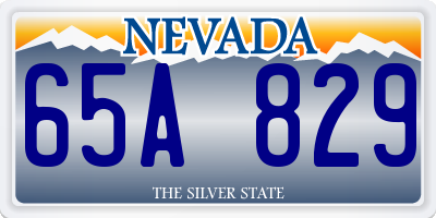 NV license plate 65A829