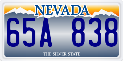 NV license plate 65A838