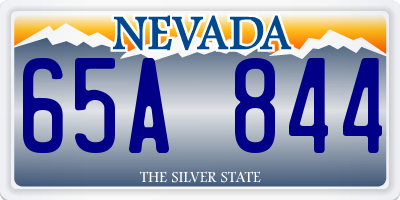 NV license plate 65A844