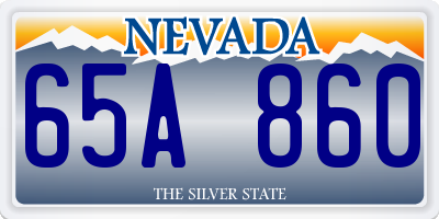 NV license plate 65A860