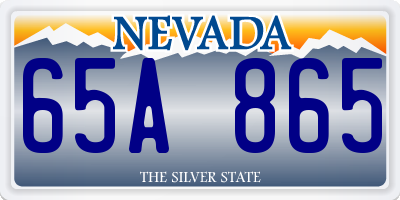 NV license plate 65A865