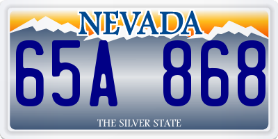 NV license plate 65A868