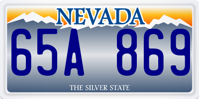 NV license plate 65A869