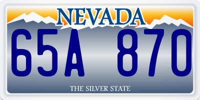 NV license plate 65A870