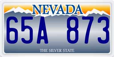 NV license plate 65A873