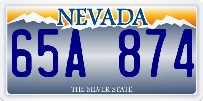 NV license plate 65A874