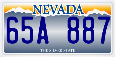 NV license plate 65A887