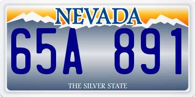 NV license plate 65A891