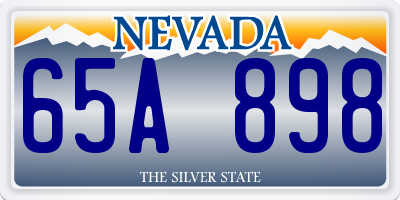 NV license plate 65A898
