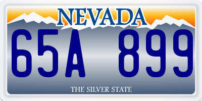 NV license plate 65A899
