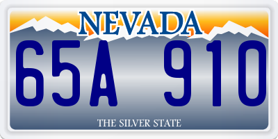 NV license plate 65A910