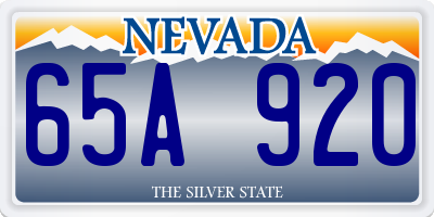 NV license plate 65A920