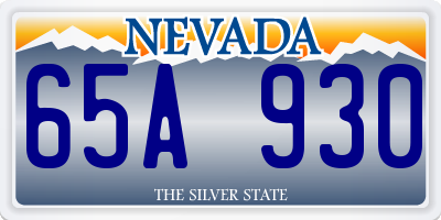 NV license plate 65A930