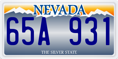 NV license plate 65A931