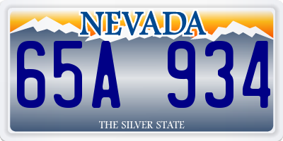 NV license plate 65A934