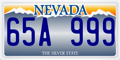 NV license plate 65A999