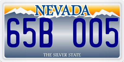 NV license plate 65B005