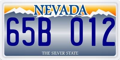 NV license plate 65B012