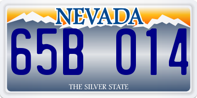 NV license plate 65B014
