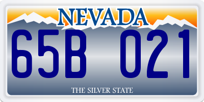 NV license plate 65B021