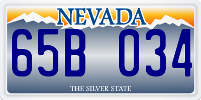 NV license plate 65B034