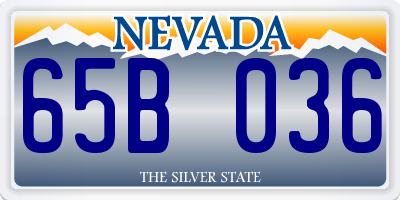 NV license plate 65B036