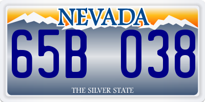 NV license plate 65B038