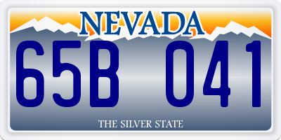 NV license plate 65B041