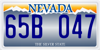 NV license plate 65B047