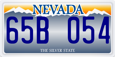 NV license plate 65B054