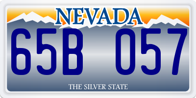 NV license plate 65B057