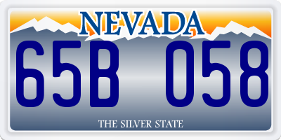 NV license plate 65B058