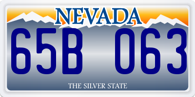 NV license plate 65B063