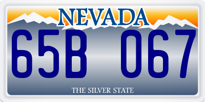 NV license plate 65B067