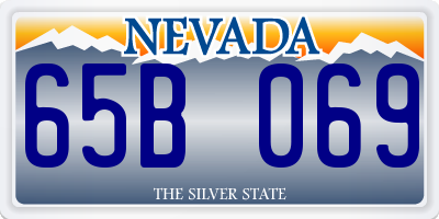 NV license plate 65B069