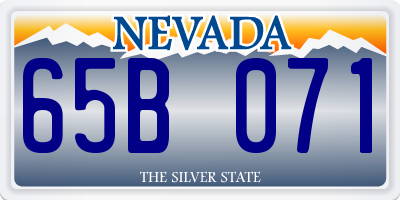 NV license plate 65B071