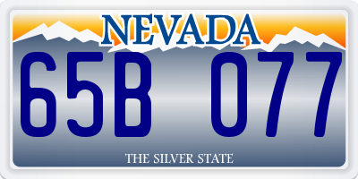 NV license plate 65B077