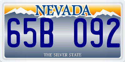 NV license plate 65B092