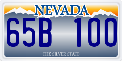 NV license plate 65B100