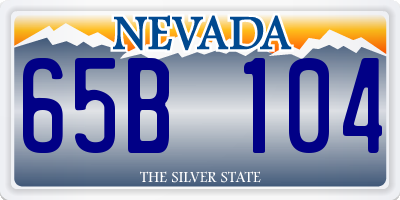 NV license plate 65B104