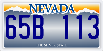 NV license plate 65B113