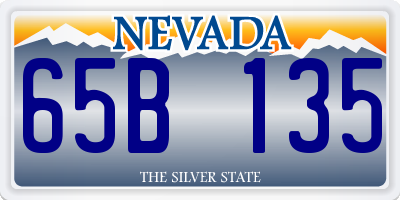 NV license plate 65B135