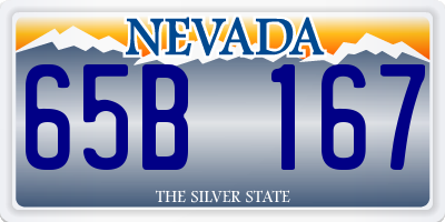 NV license plate 65B167