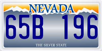 NV license plate 65B196