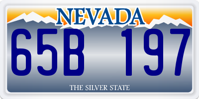 NV license plate 65B197