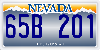 NV license plate 65B201