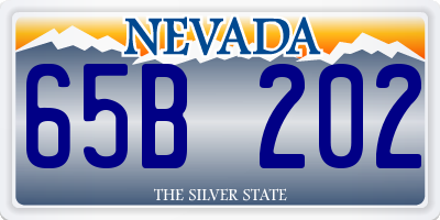NV license plate 65B202