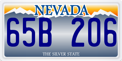 NV license plate 65B206