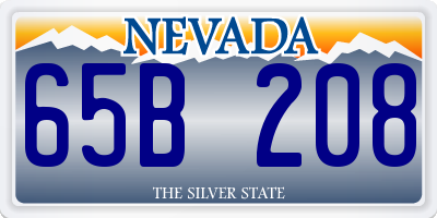 NV license plate 65B208